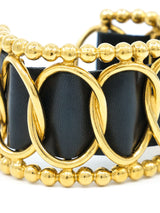1993 Chanel Leather Woven Chain Cuff Accessory arcadeshops.com
