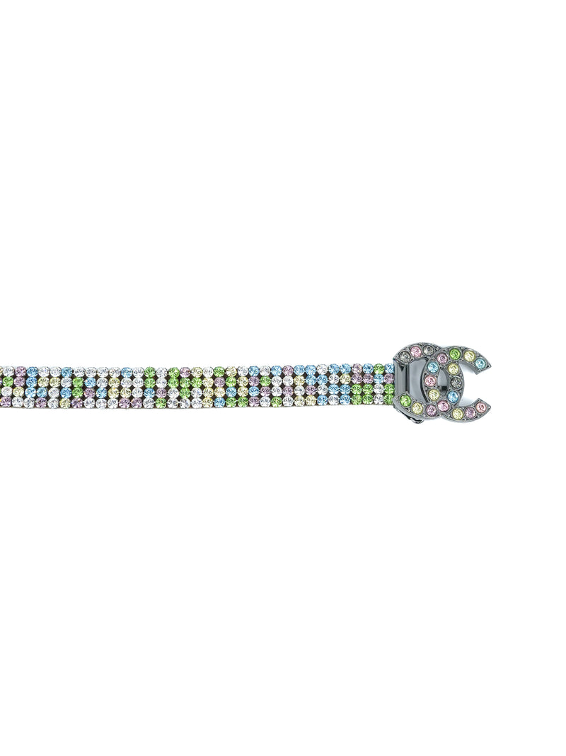 2005 Chanel Multicolor Skinny Rhinestone Belt Accessory arcadeshops.com