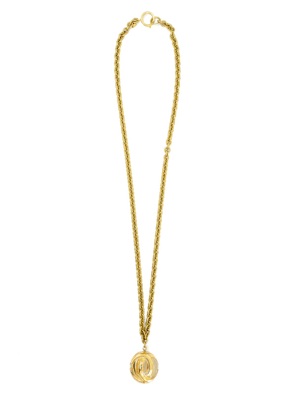 1990 Chanel Lucite Orb Pendant Necklace Accessory arcadeshops.com