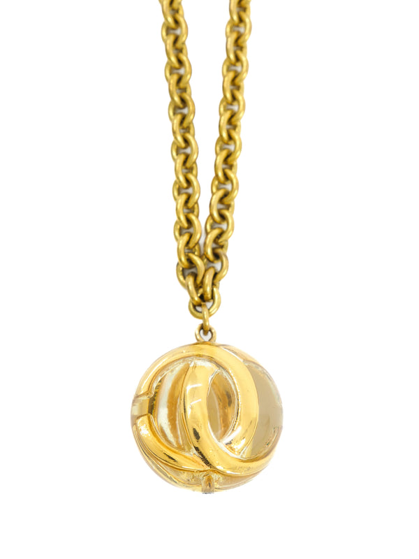 1990 Chanel Lucite Orb Pendant Necklace Accessory arcadeshops.com