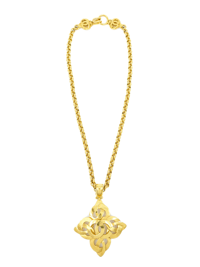 1997 Chanel Clover Pendant Necklace Accessory arcadeshops.com