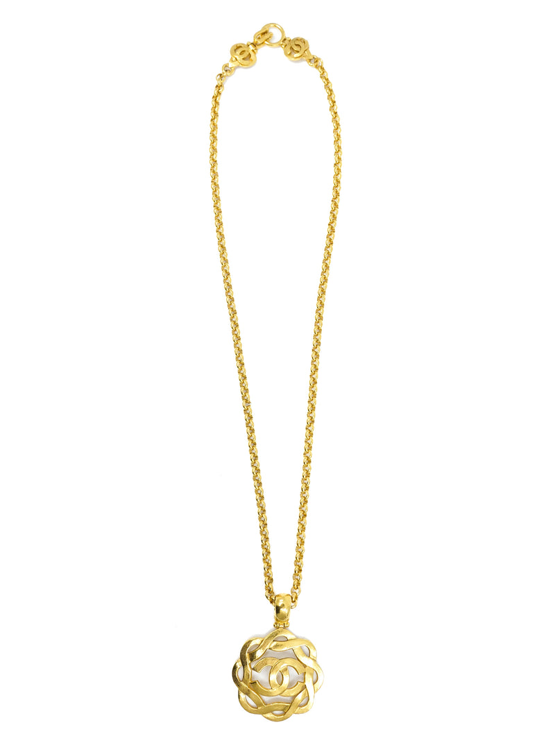 1997 Chanel Braided Logo Pendant Necklace Accessory arcadeshops.com