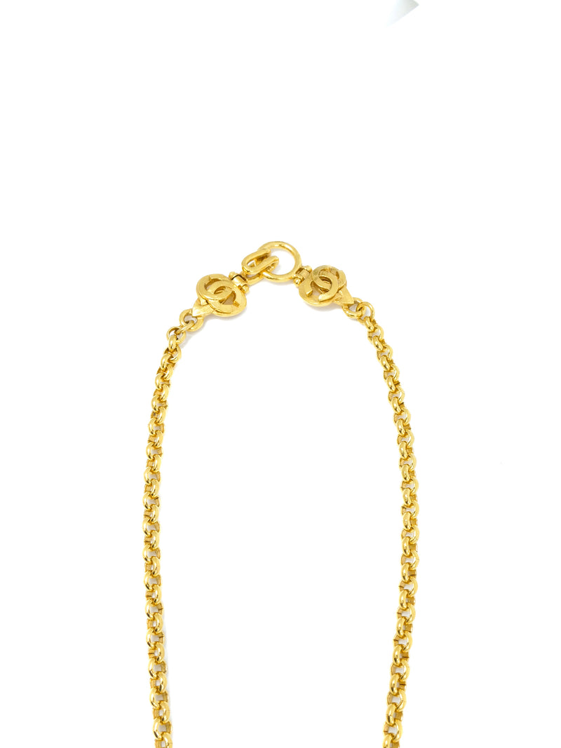 1997 Chanel Braided Logo Pendant Necklace Accessory arcadeshops.com