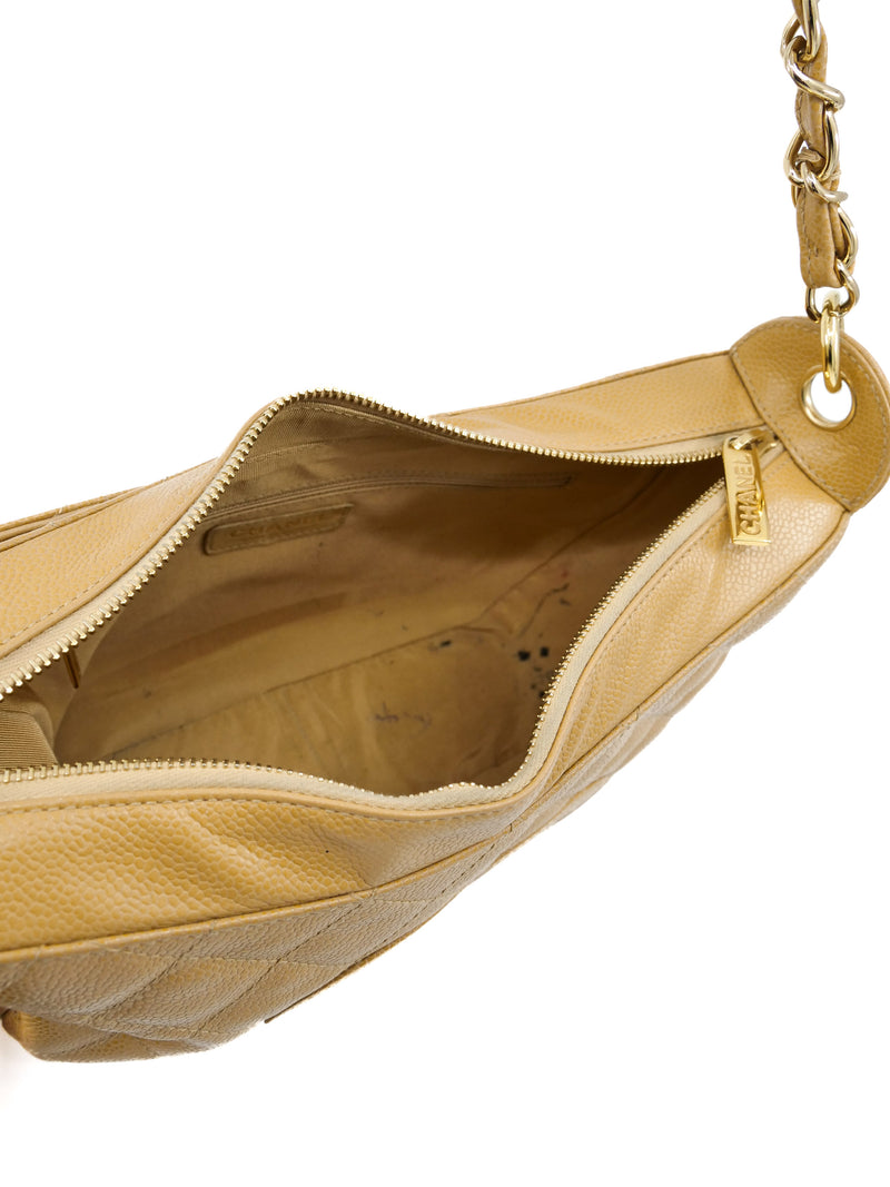 2002 Chanel Beige Caviar Timeless 'CC' Shoulder Bag Accessory arcadeshops.com