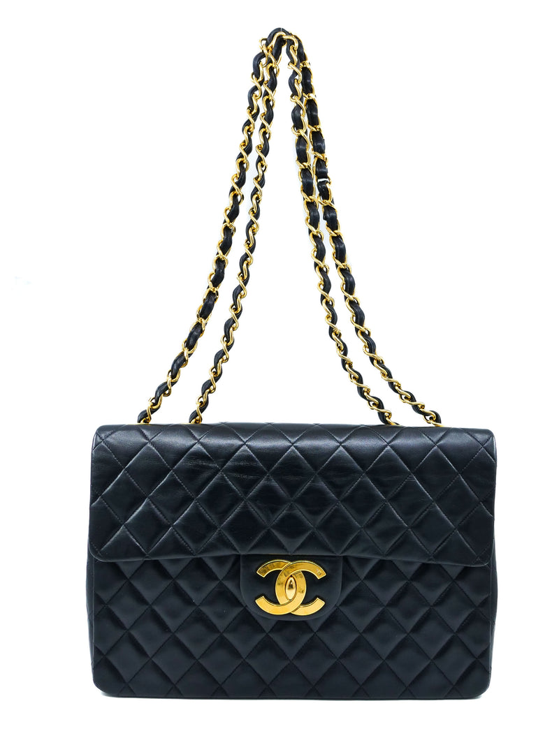1990s Chanel Quilted Lambskin Jumbo Half Flap Accessory arcadeshops.com