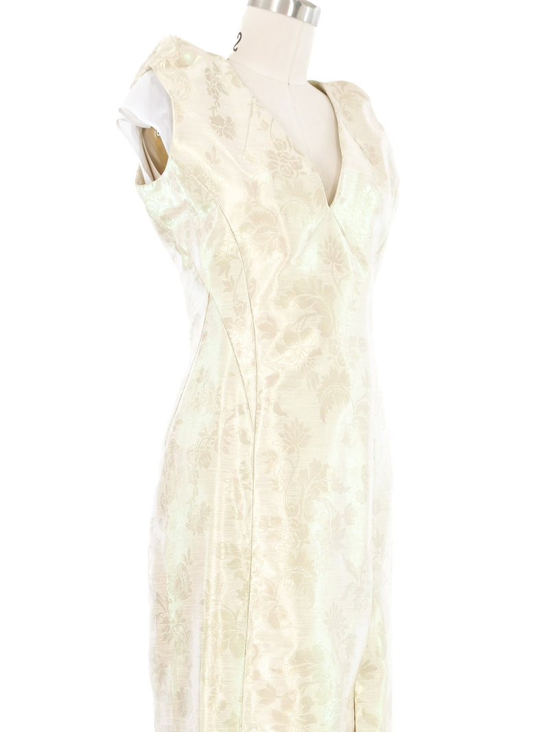 Masaki Matsushima Metallic Brocade Exposed Slip Dress Dress arcadeshops.com