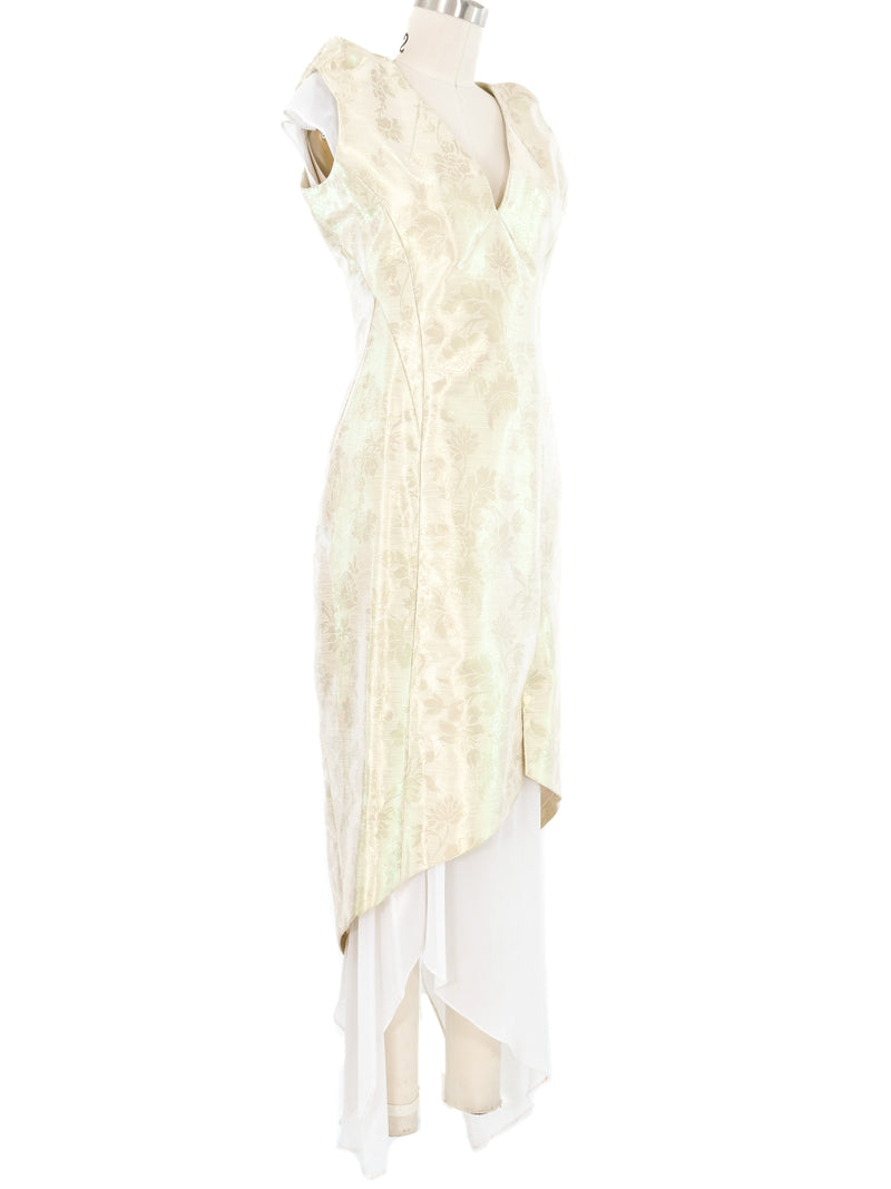 Masaki Matsushima Metallic Brocade Exposed Slip Dress Dress arcadeshops.com