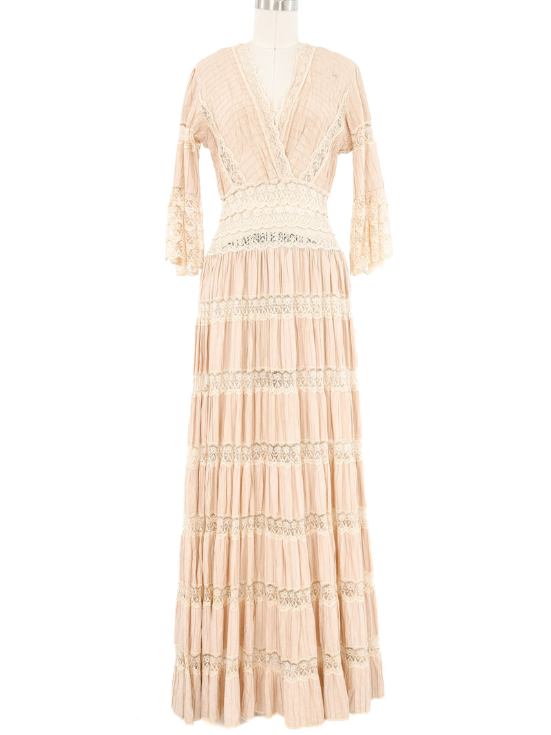 1970s Pintucked Mexican Wedding Dress Dress arcadeshops.com