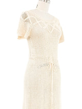 Ivory Crochet Midi Dress Dress arcadeshops.com