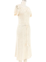 Ivory Crochet Midi Dress Dress arcadeshops.com