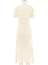 Ivory Crochet Midi Dress Dress arcadeshops.com