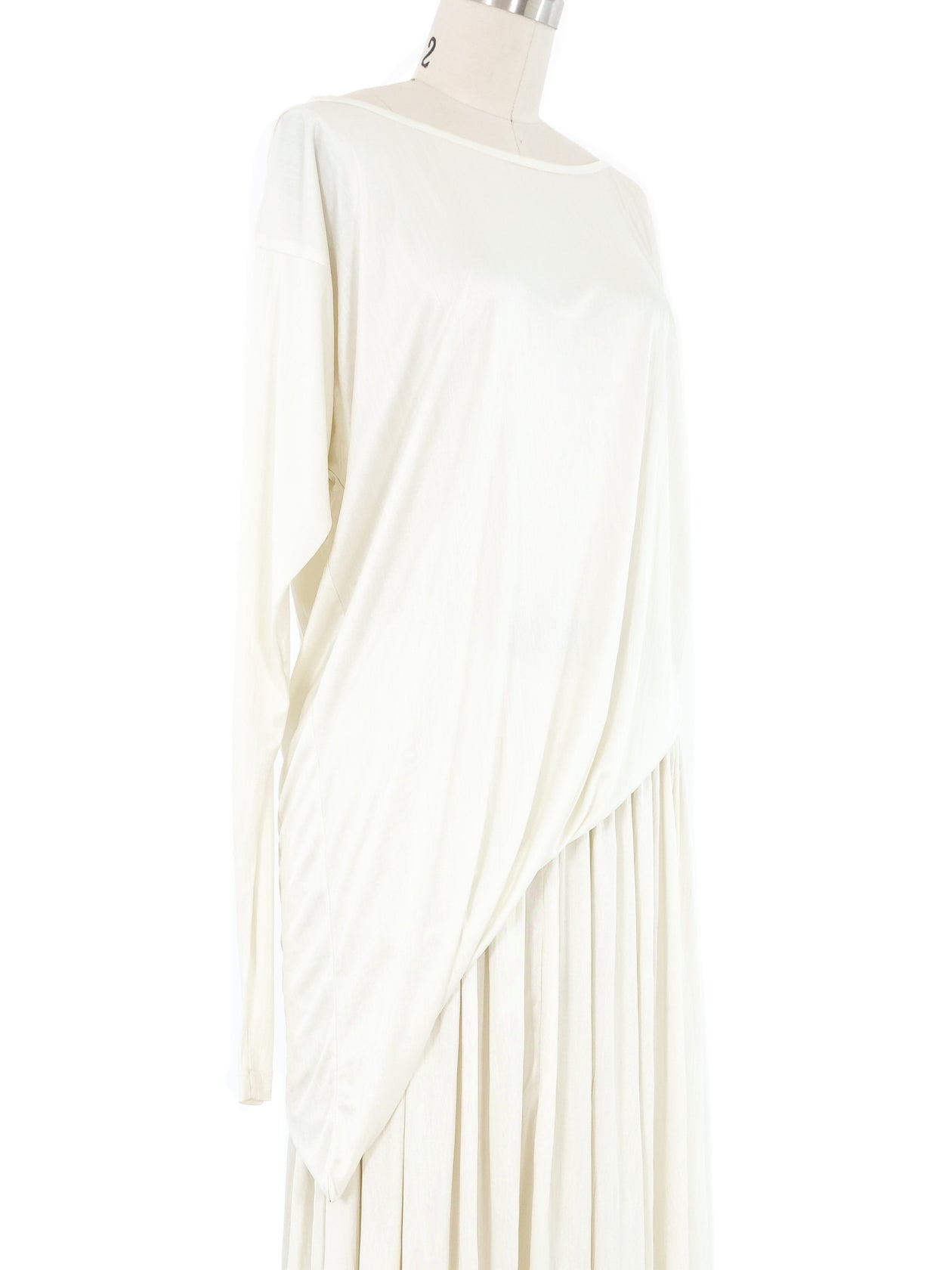 Issey Miyake Ivory Asymmetrical Jersey Gown