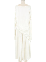 Issey Miyake Ivory Asymmetrical Jersey Gown Dress arcadeshops.com