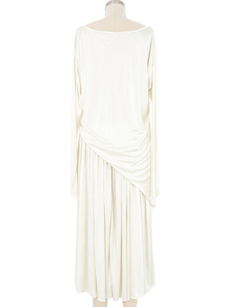 Issey Miyake Ivory Asymmetrical Jersey Gown Dress arcadeshops.com