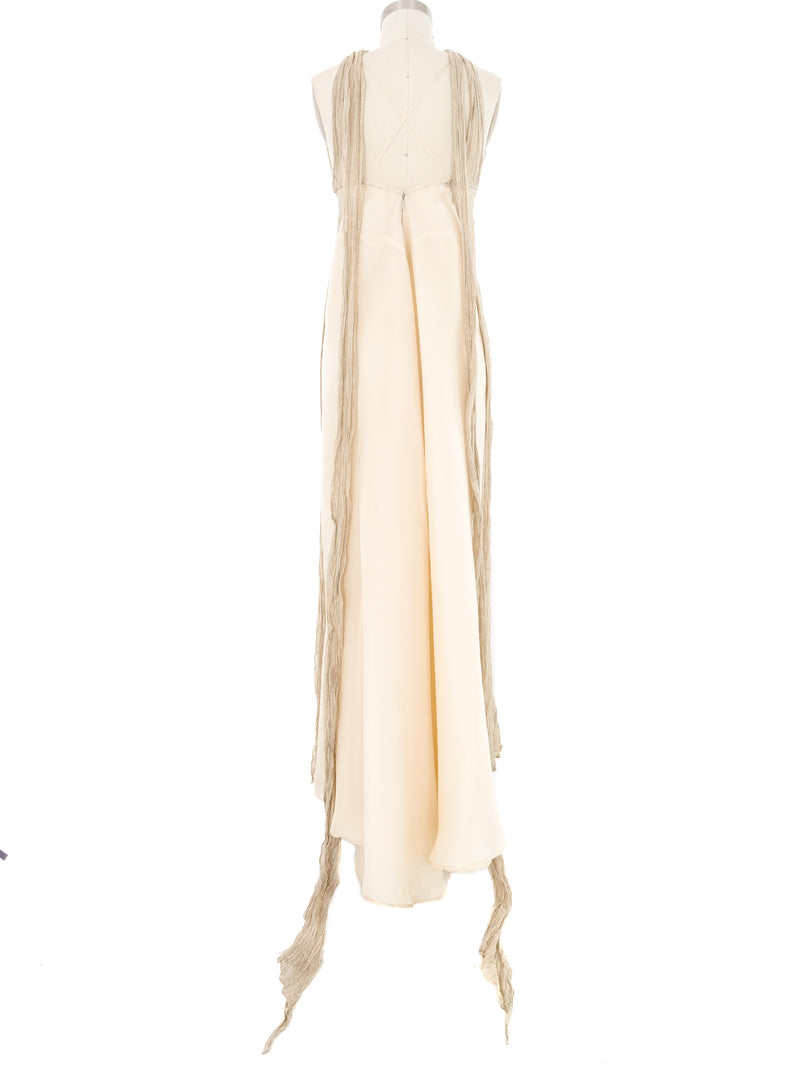 Les Habitudes Layered Ivory Gown Dress arcadeshops.com