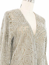 1970s Halston Silver Beaded Lace Jacket Jacket arcadeshops.com