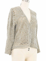 1970s Halston Silver Beaded Lace Jacket Jacket arcadeshops.com