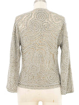 1970s Halston Silver Beaded Lace Jacket Jacket arcadeshops.com