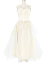 1940s Crinoline And Lace Wedding Dress Dress arcadeshops.com