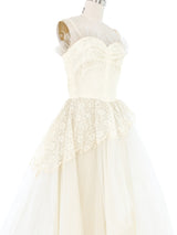 1940s Crinoline And Lace Wedding Dress Dress arcadeshops.com