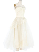 1940s Crinoline And Lace Wedding Dress Dress arcadeshops.com
