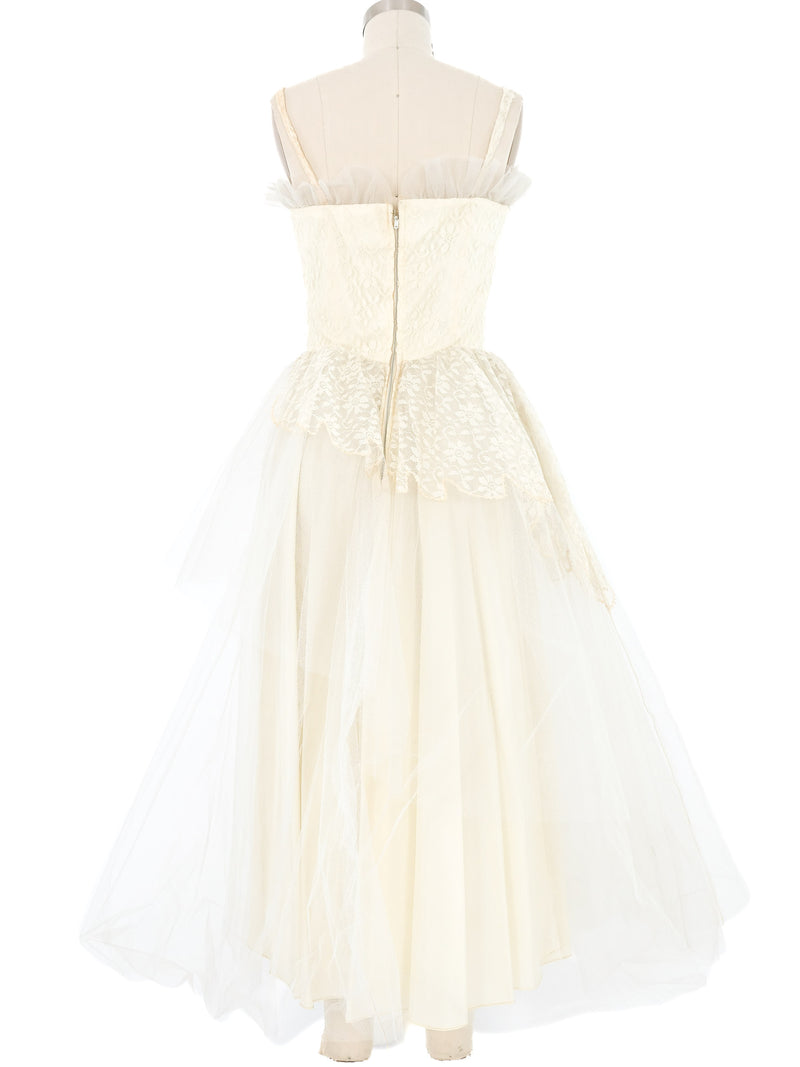 1940s Crinoline And Lace Wedding Dress Dress arcadeshops.com