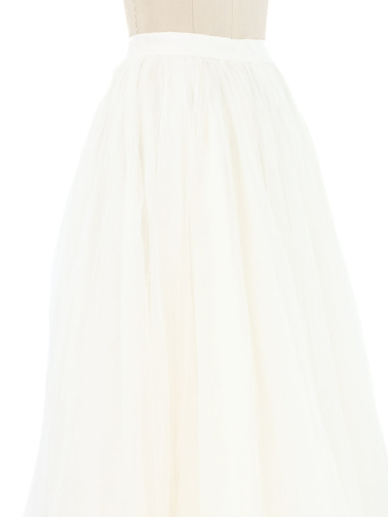 White Tulle Maxi Skirt Bottom arcadeshops.com