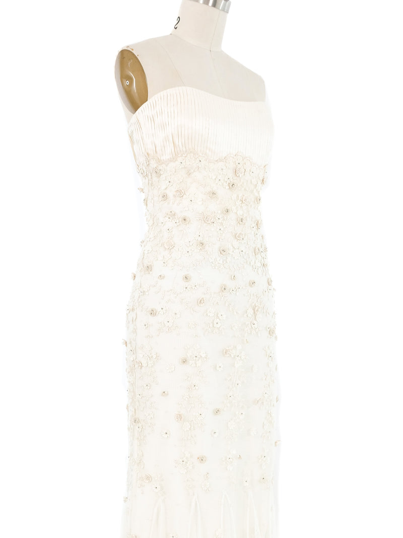 2003 Badgley Mischka Embroidered Wedding Gown Dress arcadeshops.com