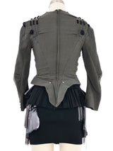 2001 Balenciaga Velvet Trim Fringe Assemblage Ensemble Suit arcadeshops.com