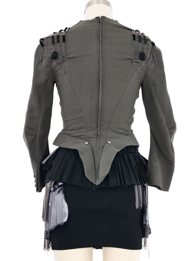 2001 Balenciaga Velvet Trim Fringe Assemblage Ensemble Suit arcadeshops.com