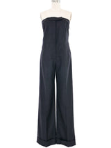 Vivienne Westwood Ultra High Waist Charcoal Wool Strapless Jumpsuit Jumpsuit arcadeshops.com