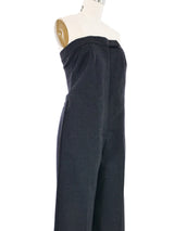 Vivienne Westwood Ultra High Waist Charcoal Wool Strapless Jumpsuit Jumpsuit arcadeshops.com