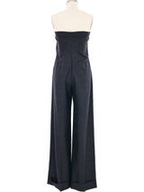 Vivienne Westwood Ultra High Waist Charcoal Wool Strapless Jumpsuit Jumpsuit arcadeshops.com