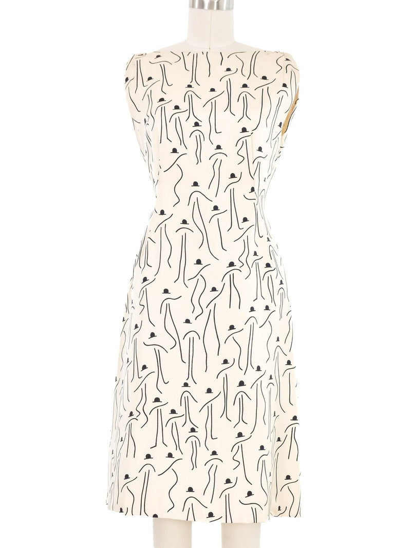 Sorelle Fontana Bowler Hat Print Sleeveless Dress Dress arcadeshops.com