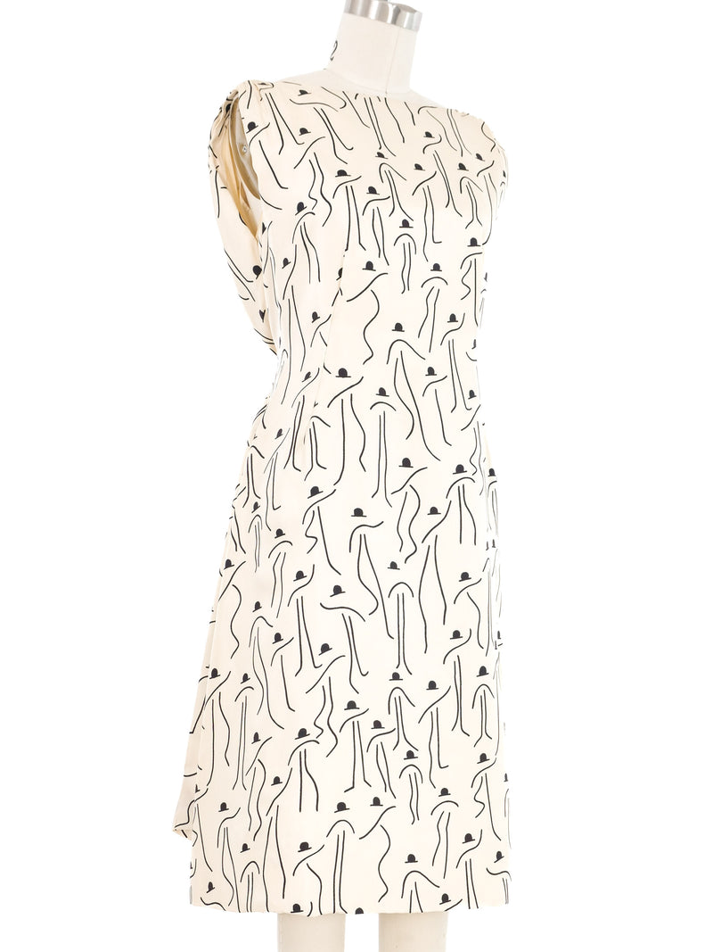 Sorelle Fontana Bowler Hat Print Sleeveless Dress Dress arcadeshops.com