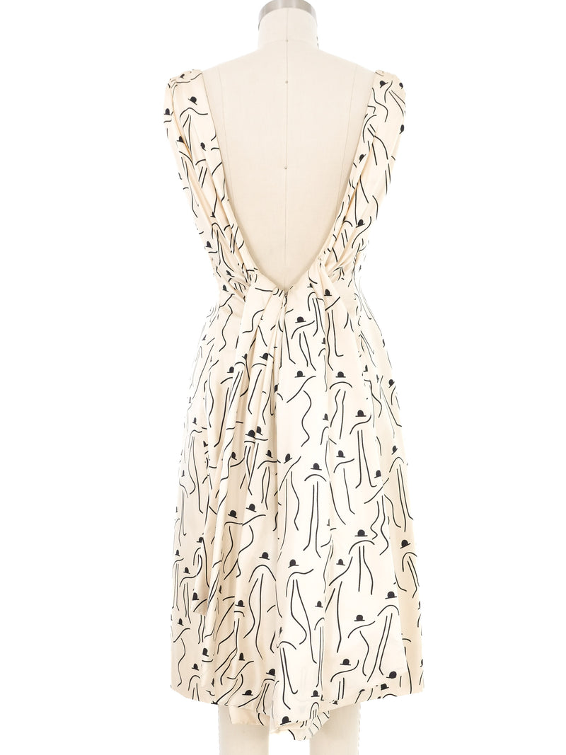 Sorelle Fontana Bowler Hat Print Sleeveless Dress Dress arcadeshops.com