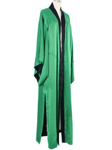 Jacquie Aiche Reversible Green and Black Satin Eye Print Robe Jacket arcadeshops.com