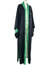 Jacquie Aiche Reversible Green and Black Satin Eye Print Robe Jacket arcadeshops.com