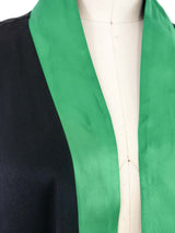 Jacquie Aiche Reversible Green and Black Satin Eye Print Robe Jacket arcadeshops.com