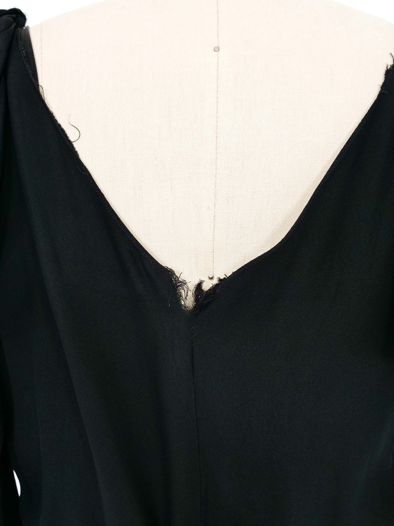 1940s Black Satin Evening Gown Dress arcadeshops.com