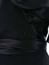 1940s Black Satin Evening Gown Dress arcadeshops.com