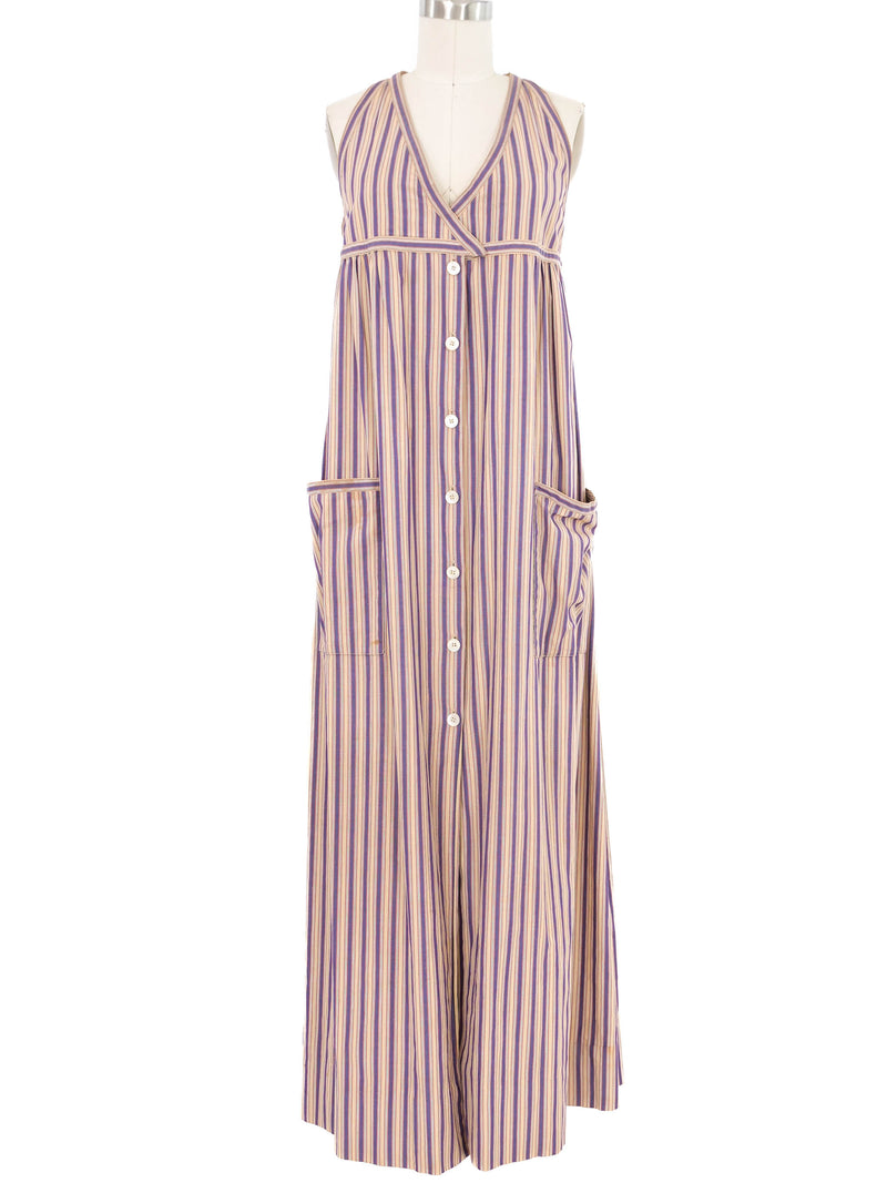 Yves Saint Laurent Striped Sleeveless Tent Dress Dress arcadeshops.com