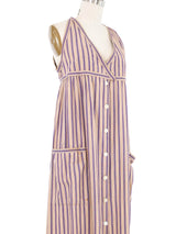 Yves Saint Laurent Striped Sleeveless Tent Dress Dress arcadeshops.com