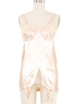 1940s Blush Satin and Mesh Girdle Dress arcadeshops.com