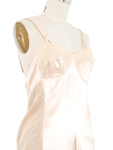 1940s Blush Satin and Mesh Girdle Dress arcadeshops.com