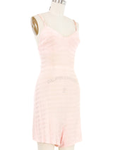 Pink Jacquard Satin Playsuit Jumpsuit arcadeshops.com