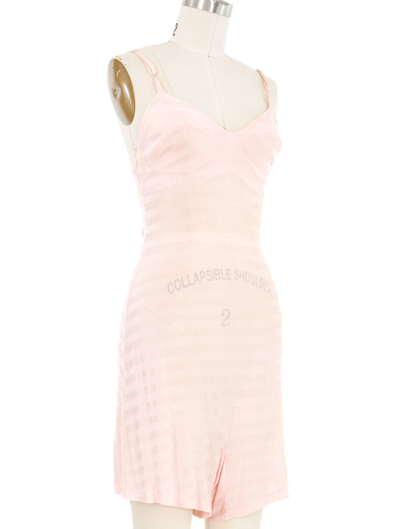Pink Jacquard Satin Playsuit Jumpsuit arcadeshops.com