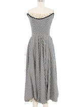 1950s Flower Shelf Bust Gingham Dress Dress arcadeshops.com