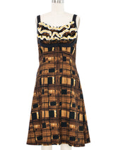 2010 Prada Embellished Ruffle Bust Watercolor Print Dress Dress arcadeshops.com