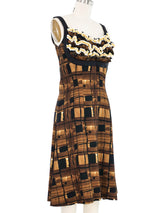 2010 Prada Embellished Ruffle Bust Watercolor Print Dress Dress arcadeshops.com